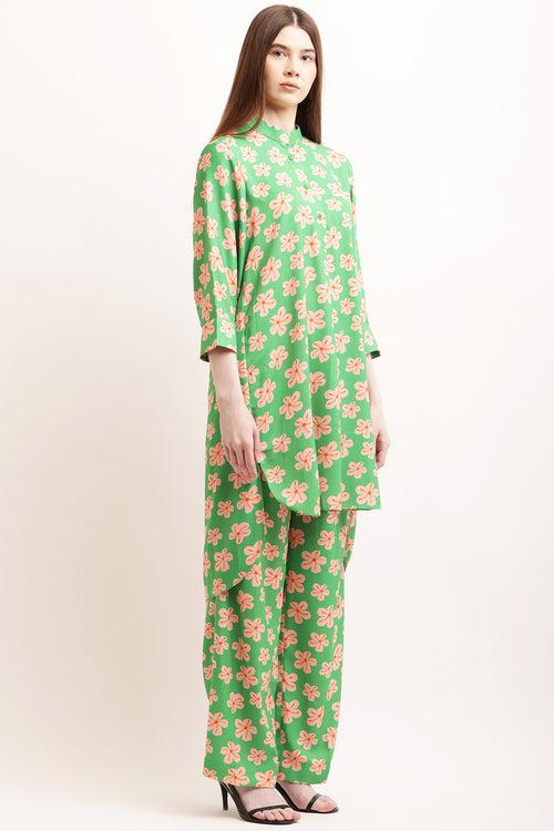 Green Star Print Pant & Dress