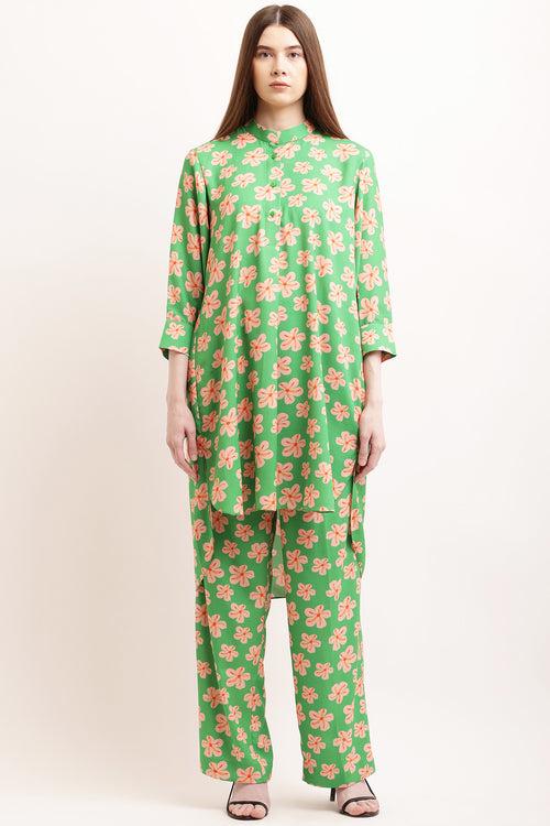 Green Star Print Pant & Dress