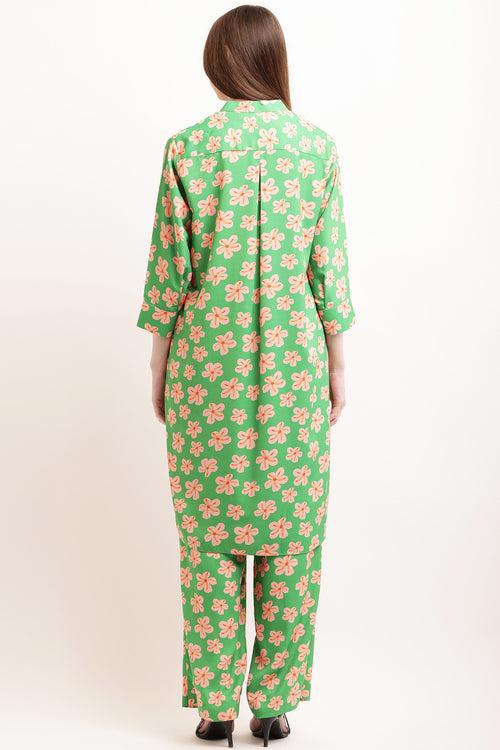 Green Star Print Pant & Dress