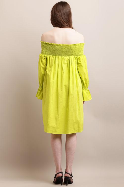 Lime Green Off Shoulder Dress