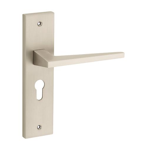 IPSA Flax Moderna Handle Series on 8" Plate CYS Lockset with 60mm One Side Key and Knob - Matte Antique Finish MSS