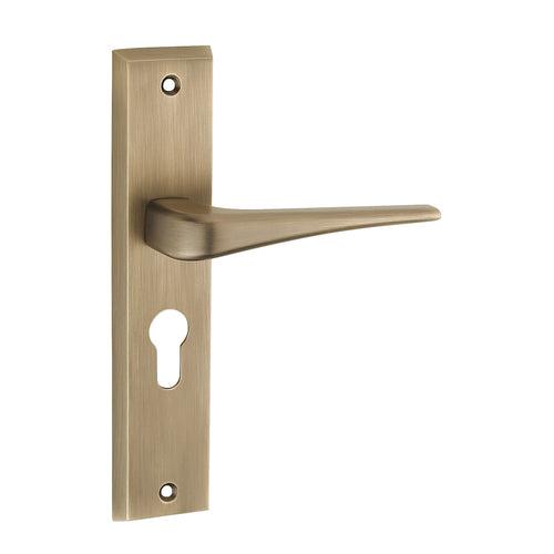 IPSA Navy Iris Handle Series on 8" Plate CYS Lockset with 60mm Coin and Knob - Matte Antique Finish MAB