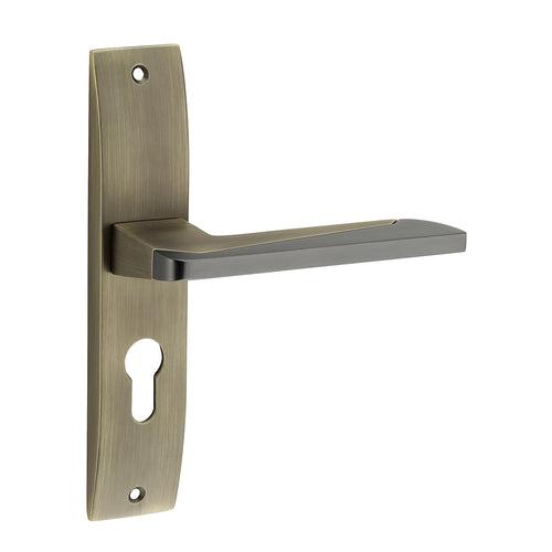 IPSA Lilac Iris Handle Series on 8" Plate CYS Lockset with 60mm One Side Key and Knob - Matte Finish MAB