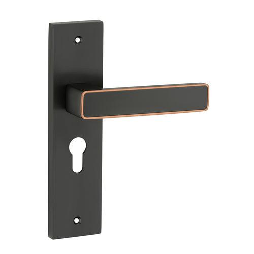IPSA Clay Iris Handle Series on 8" Plate CYS Lockset with 60mm Coin and Knob - Matte Finish BRG