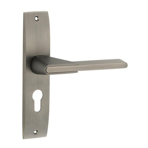 IPSA Tan Iris Handle Series on 8" Plate CYS Lockset with 60mm Both Side Key - Matte Antique Finish MAB