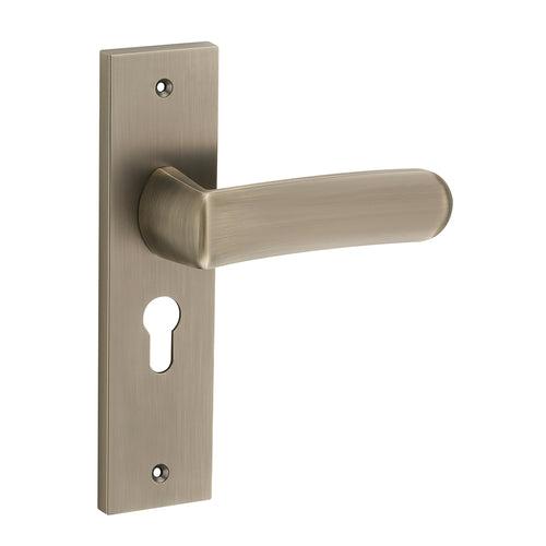 IPSA Tomato Moderna Handle Series on 8" Plate CYS Lockset with 60mm Coin and Knob - Matte Antique Finish MAB