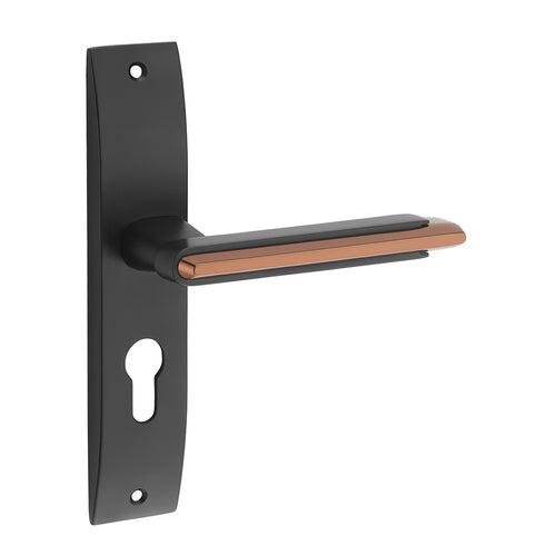 IPSA Lead Iris Handle Series on 8" Plate CYS Lockset with 60mm Coin and Knob - Matte Finish BRG