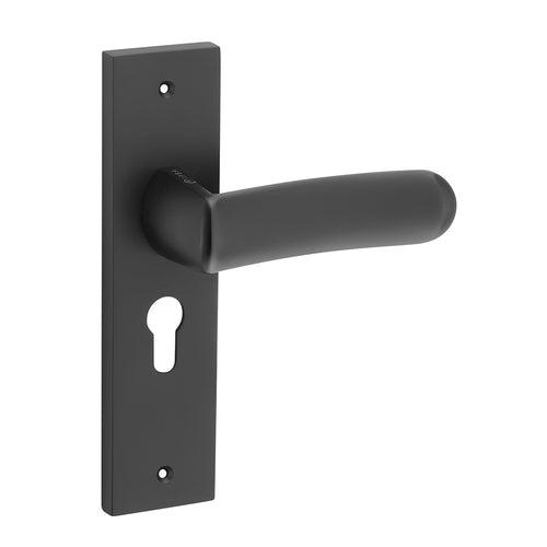 IPSA Tomato Moderna Handle Series on 8" Plate CYS Lockset with 60mm Coin and Knob - Matte Finish BLACK