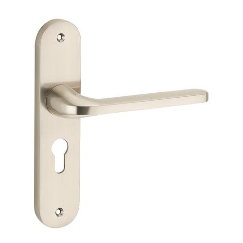 IPSA Olive Moderna Handle Series on 8" Plate CYS Lockset with 60mm Coin and Knob - Matte Antique Finish MSS
