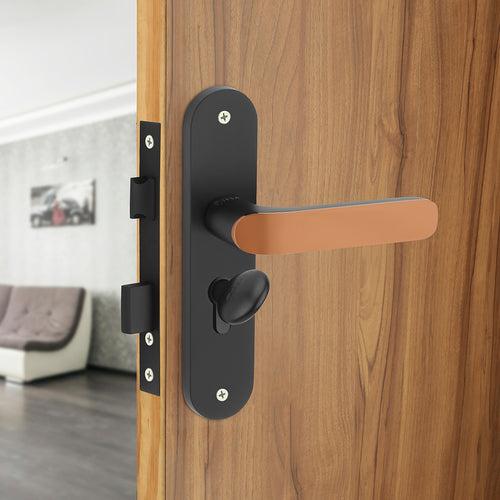 IPSA Plum Moderna Handle Series on 8" Plate CYS Lockset with 60mm Coin and Knob - Matte Finish BRG