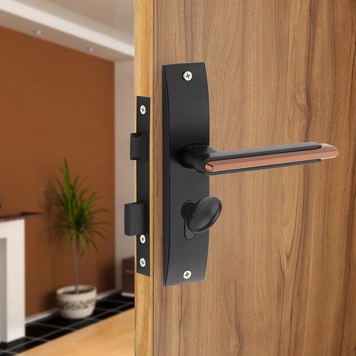 IPSA Lead Iris Handle Series on 8" Plate CYS Lockset with 60mm Coin and Knob - Matte Finish BRG