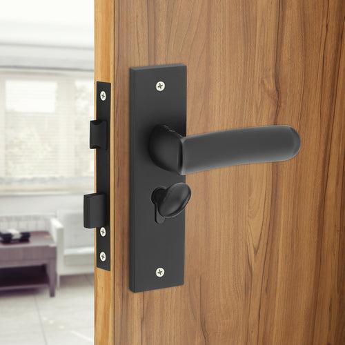 IPSA Tomato Moderna Handle Series on 8" Plate CYS Lockset with 60mm Coin and Knob - Matte Finish BLACK