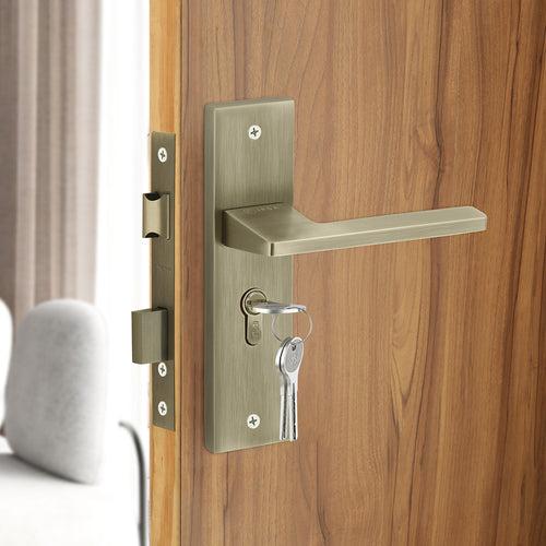 IPSA Cyan Moderna Handle Series on 8" Plate CYS Lockset with 60mm One Side Key and Knob - Matte Finish MAB