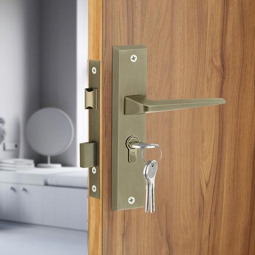 IPSA Canary Iris Handle Series on 8" Plate CYS Lockset with 60mm One Side Key and Knob - Matte Finish MAB