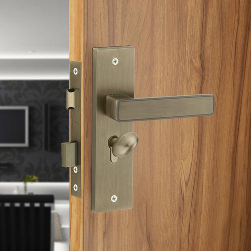 IPSA Clay Iris Handle Series on 8" Plate CYS Lockset with 60mm Coin and Knob - Matte Antique Finish MAB