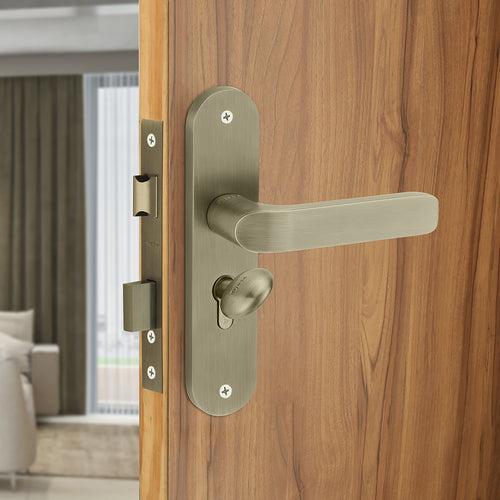IPSA Plum Moderna Handle Series on 8" Plate CYS Lockset with 60mm Coin and Knob - Matte Antique Finish MAB