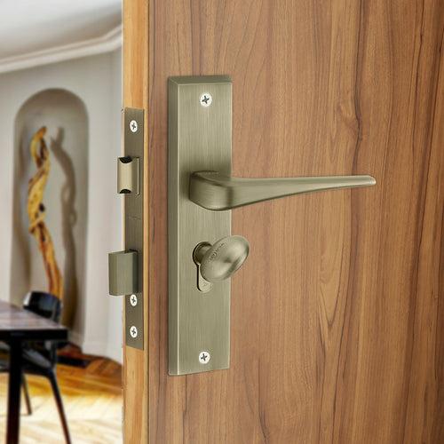 IPSA Navy Iris Handle Series on 8" Plate CYS Lockset with 60mm Coin and Knob - Matte Antique Finish MAB