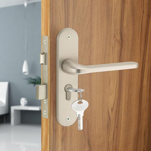 IPSA Olive Moderna Handle Series on 8" Plate CYS Lockset with 60mm Both Side Key - Matte Antique Finish MSS