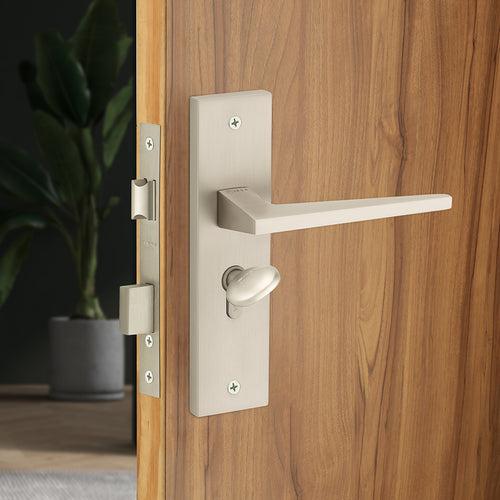 IPSA Flax Moderna Handle Series on 8" Plate CYS Lockset with 60mm Coin and Knob - Matte Antique Finish MSS