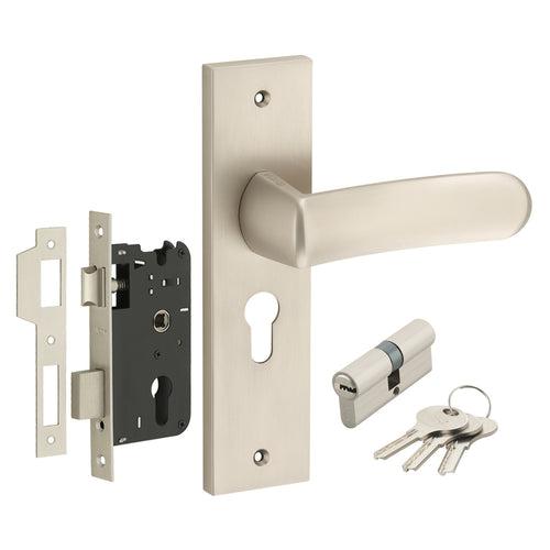 IPSA Tomato Moderna Handle Series on 8" Plate CYS Lockset with 60mm Both Side Key - Matte Antique Finish MSS