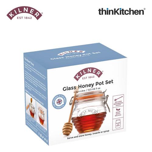 Kilner Honey Pot With Beech Wood Dipper 400ml