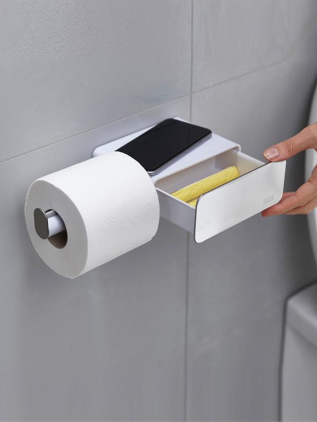 Joseph Joseph Bath _Organisers Joseph Joseph  Bathroom Easystore Steel Wall-Mounted Roll Holder - White