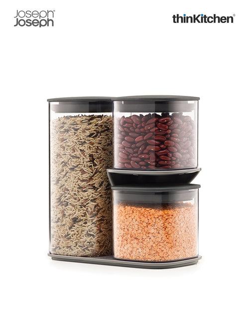 Joseph Joseph Storageware_Lunch Boxes & Jars Joseph Joseph  Food Storage Podium 3-Piece Storage Jar Set With Stand