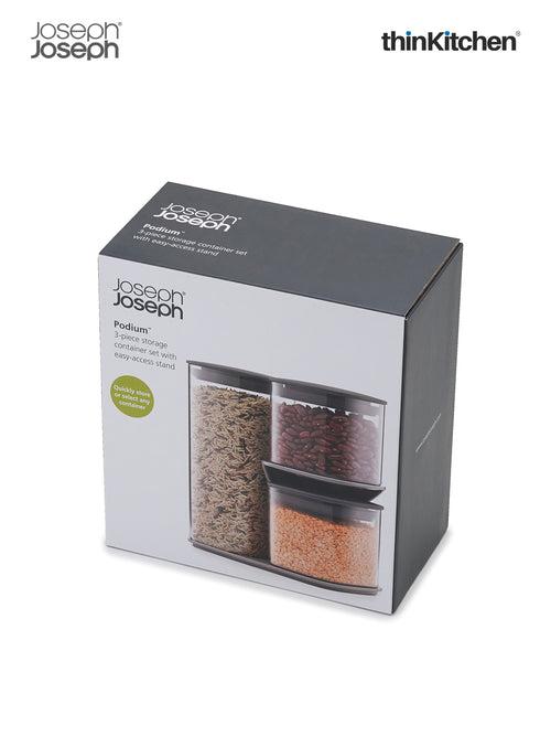 Joseph Joseph Storageware_Lunch Boxes & Jars Joseph Joseph  Food Storage Podium 3-Piece Storage Jar Set With Stand