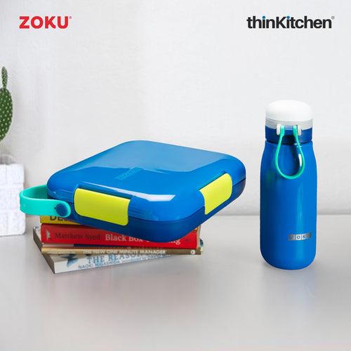 Zoku Blue Lunch Box And Water Bottle Set