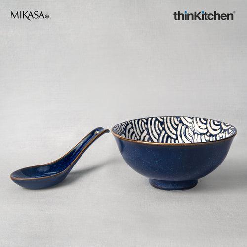 Mikasa Satori Rice Bowl And Rice Spoon Duo