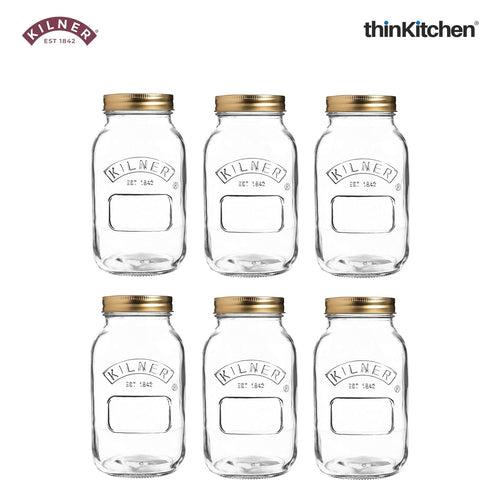 Kilner Set of 6  Preserve Jars - 1 Litre