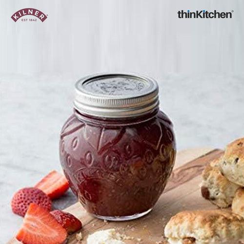 Kilner Set of 2 Strawberry Fruit Preserve Jar, 400ml