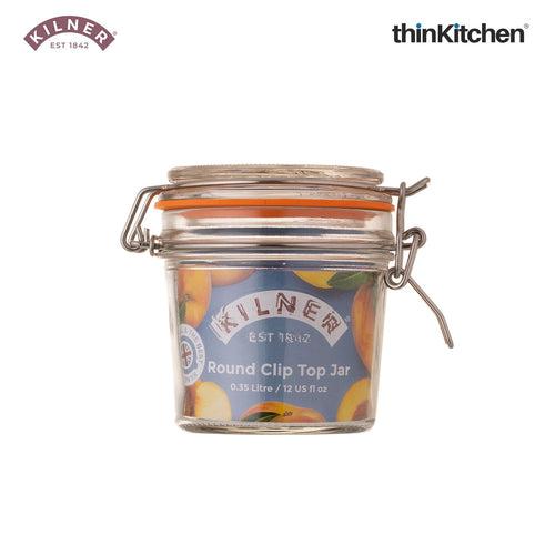 Kilner Set of 4 Clip Top Round Jar, 350ml