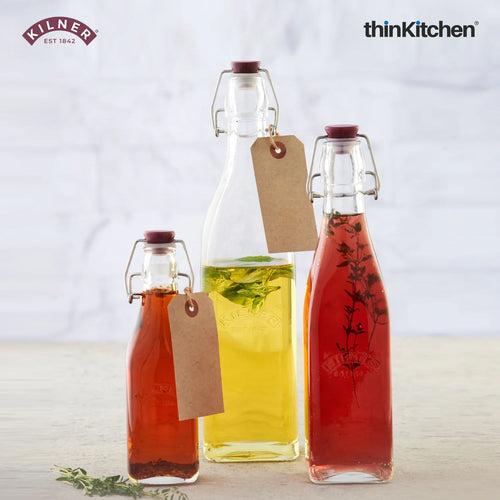 Kilner Set of 2 Clip Top Preserver Bottle, 1 Litre