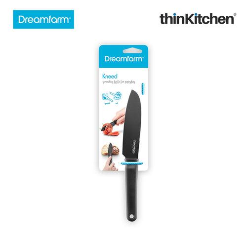 Dreamfarm Kneed Cutting Spreading And Scooping Knife With Built In Plastic Wrap Cutter Black