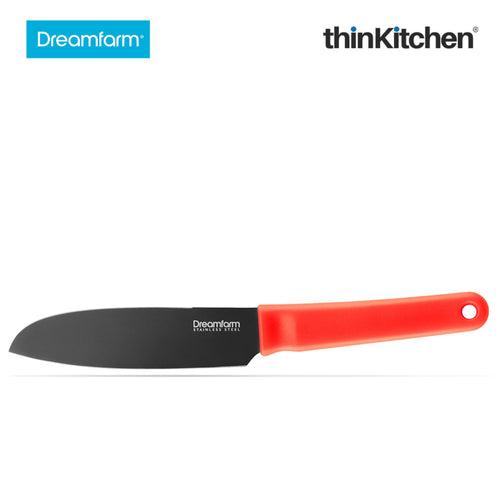 Dreamfarm Kneed Cutting Spreading And Scooping Knife With Built In Plastic Wrap Cutter Red