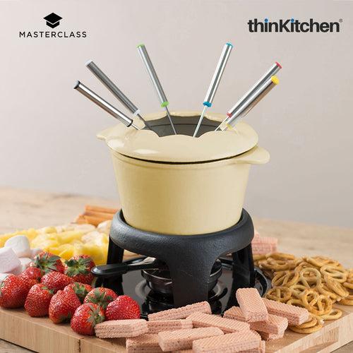 Masterclass Enamelled Cream Fondue Set