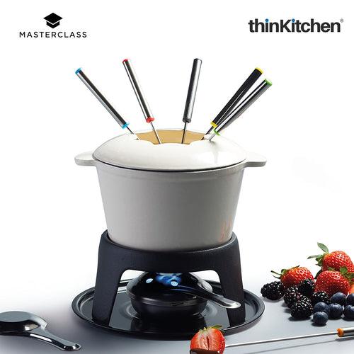 Masterclass Enamelled Cream Fondue Set