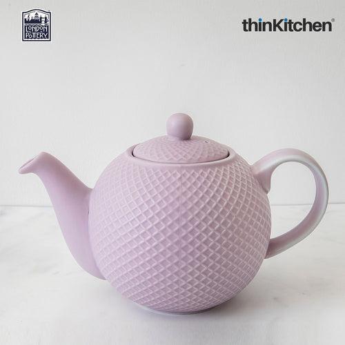 London Pottery Globe Lilac Textured Teapot With Strainer Spout 4 Cup