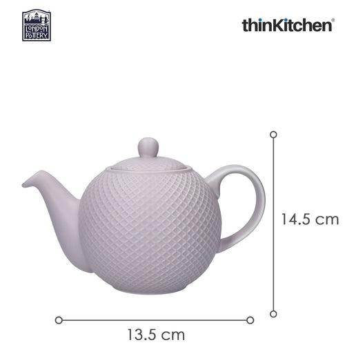 London Pottery Globe Lilac Textured Teapot With Strainer Spout 4 Cup