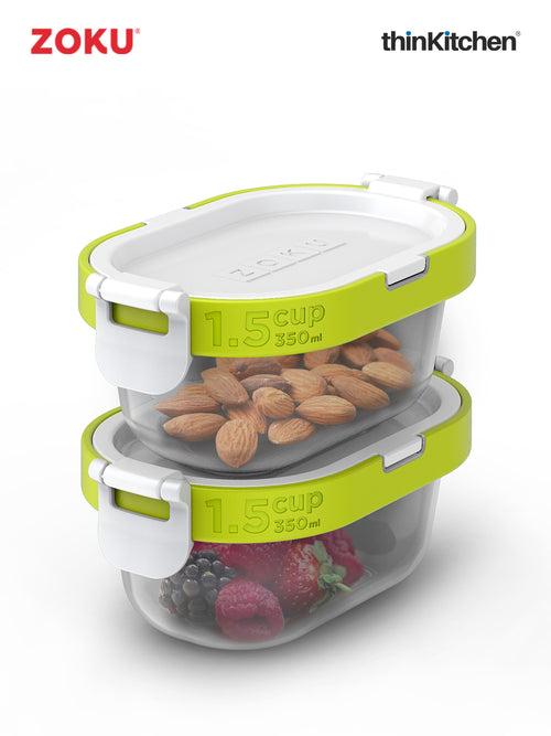 4-pcs Neat Stack Snack Set 2 X 1.5c Containers & Lids -