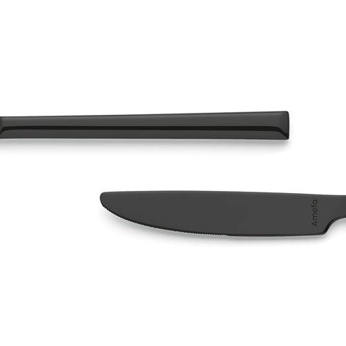 Amefa Metropole Black Stainless Steel Dinner Knife Set 6 Pieces