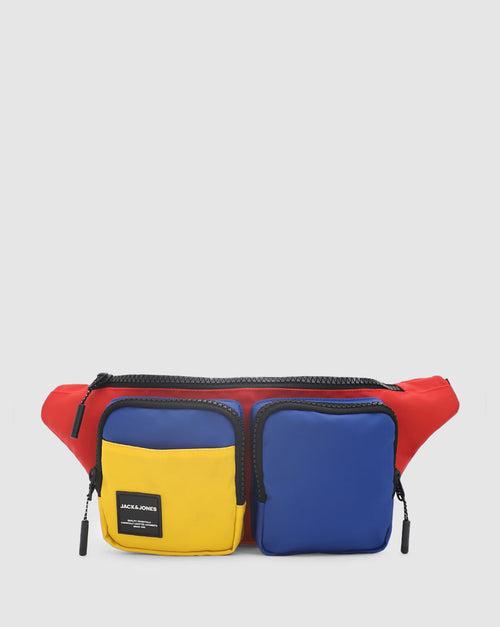 JACK & JONES RED COLOURBLOCKED CHESTPACK