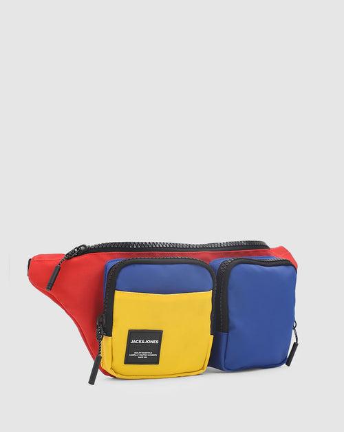 JACK & JONES RED COLOURBLOCKED CHESTPACK