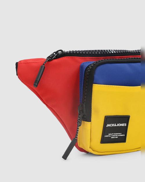 JACK & JONES RED COLOURBLOCKED CHESTPACK