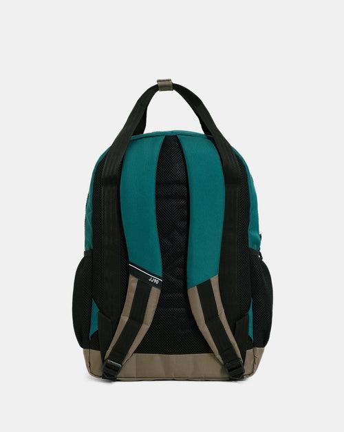 JACK & JONES GREEN COLOURBLOCKED EVERYDAY BACKPACK