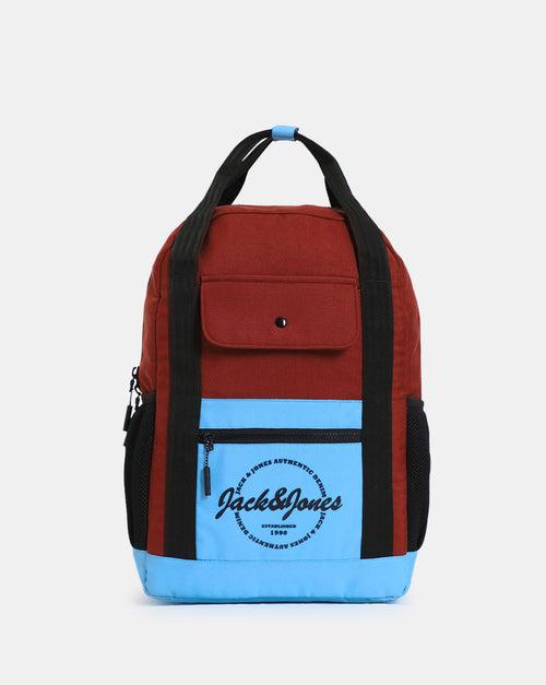 JACK & JONES RED COLOURBLOCKED EVERYDAY BACKPACK