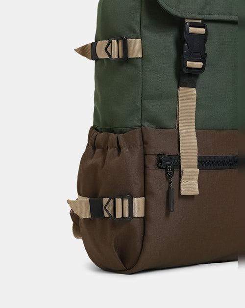 JACK & JONES GREEN COLOURBLOCKED BACKPACK