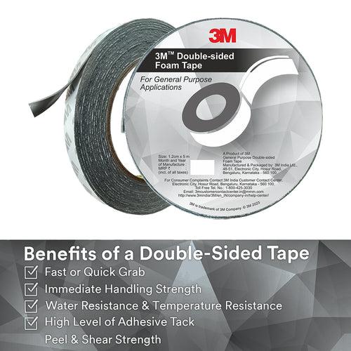 3M 1600 IG DC 1mm Grey Double Sided Foam tape - Genral Purpose - Indoor use