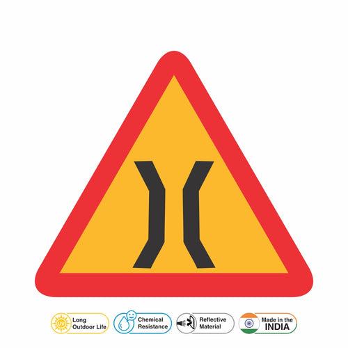 Reflective Narrow Bridge Ahead Traffic Cautionary Warning Sign Board